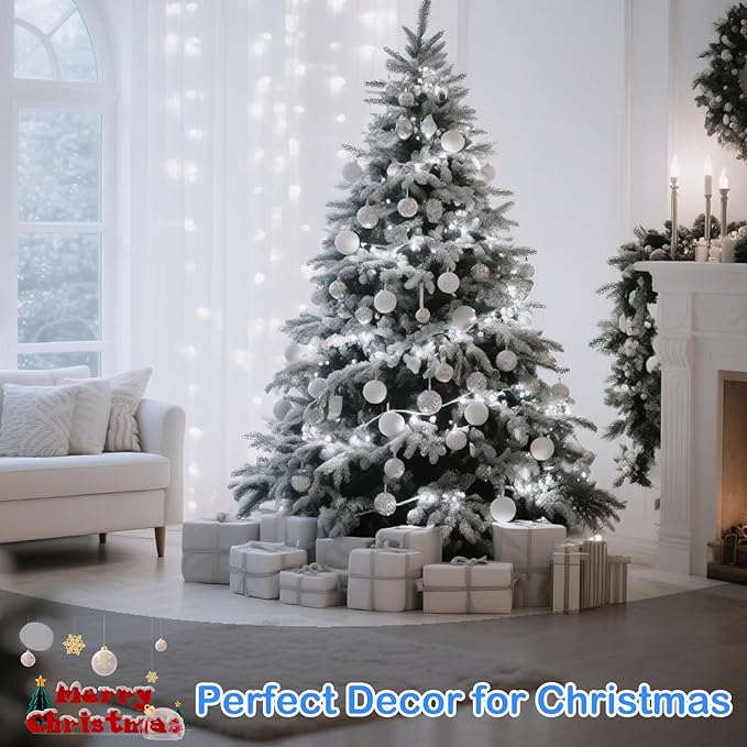Decute 800LED 272ft Christmas String Lights UL Certified 8 Modes, Waterproof Outdoor Indoor Twinkle Starry Light for Christmas Tree Patio Garden Party Decor, Cool White