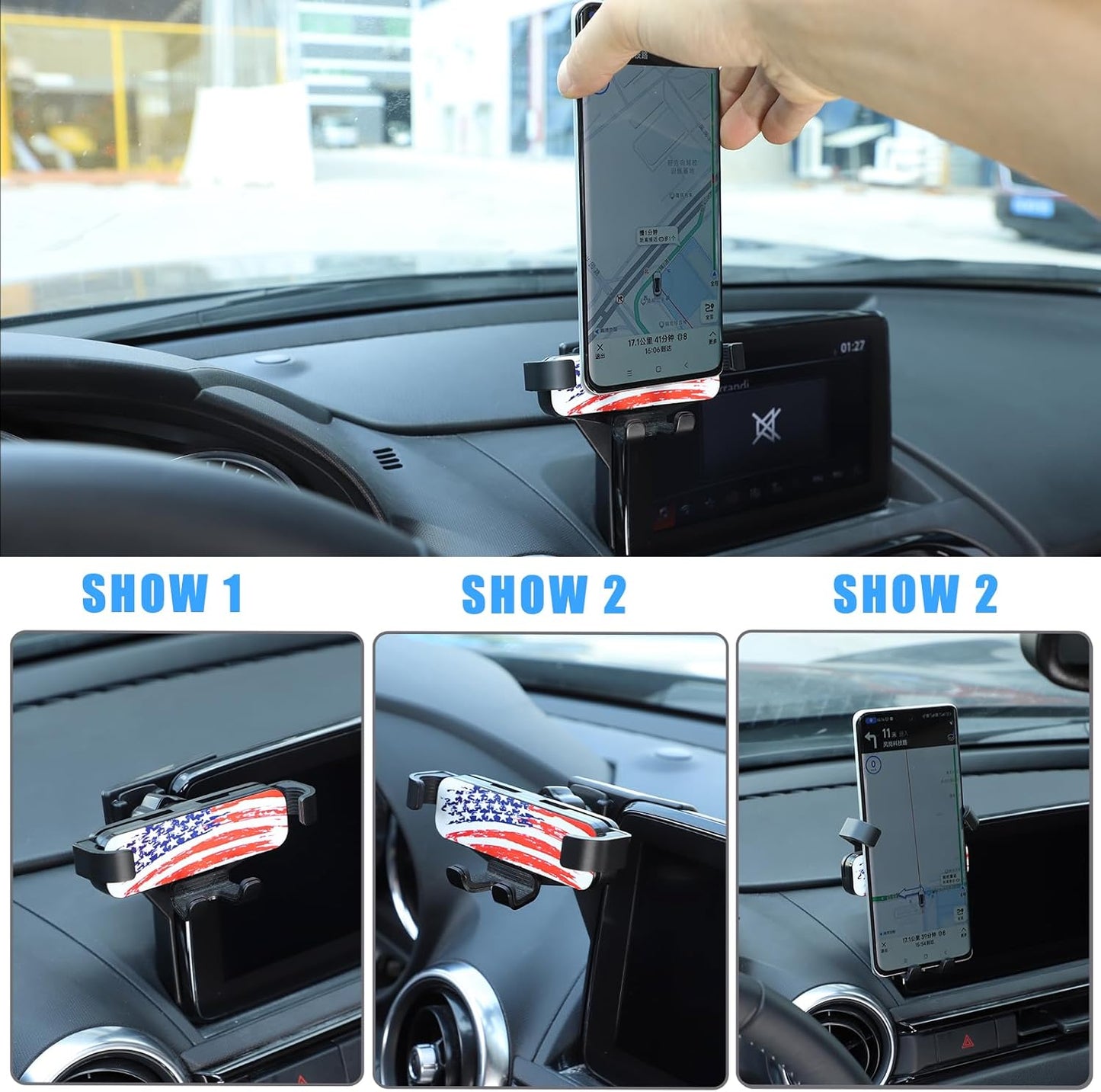 HAPPYHORSE Car Phone Mount for Mazda MX-5 2016-2023, Central Control Navigation Cell Phone Holder