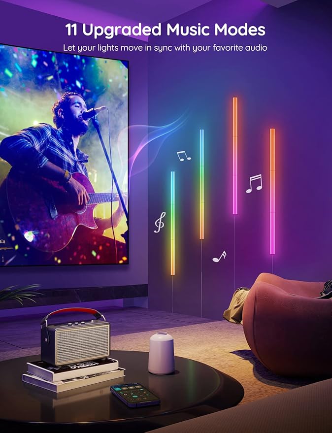 Govee Glide Wall Lights, RGBIC LED Light, Smart Gaming Light Works with Alexa and Google Assistant, RGB Lights Bar, LED Wall Lights for Bedroom, 2 Panels Set (3 Sections/Panel)