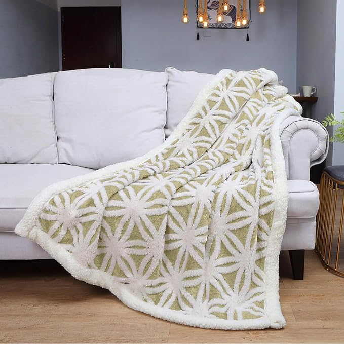 LOMAO Sherpa Fleece Blanket Fuzzy Soft Throw Blanket Dual Sided Blanket for Couch Sofa Bed (Fruit Green, 51"x63")
