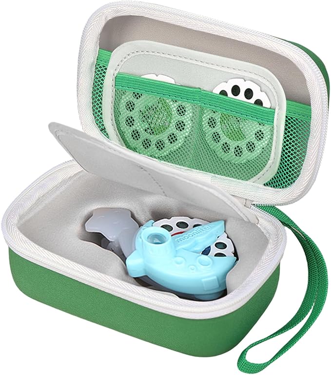 Hard Case Compatible for Moonlite Mini Projector and Story Reels, Storybook Projector Protective Storage Shell, CASE ONLY (Green&White)