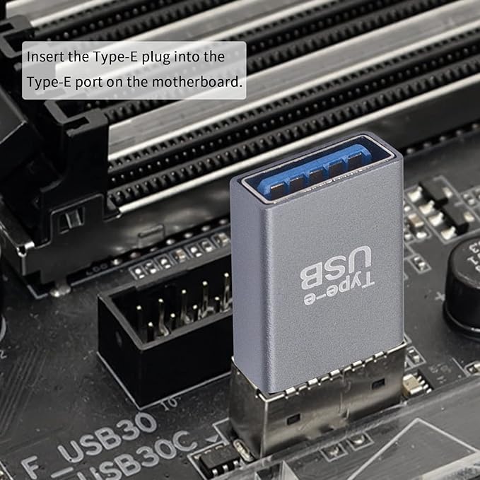Duttek USB 3.1 Motherboard Adapter Converter 1 Pack, 10Gbps High Speed 3.1 USB Type-E Male to USB3.0 Female Motherboard Internal Adapter for Computer.