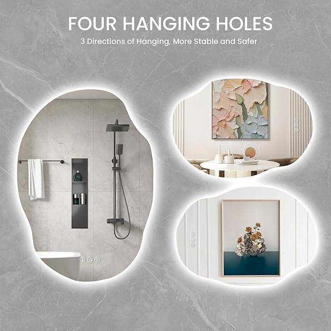 Led Mirror for Bathroom, 25x35 Inch Lighted Mirrors,Backlit Mirror with Bluetooth Speaker, Anti-Fog, Memory Function, 3 Color Temperature, Dimmable Led Bathroom Mirror, Horizontal/Vertical