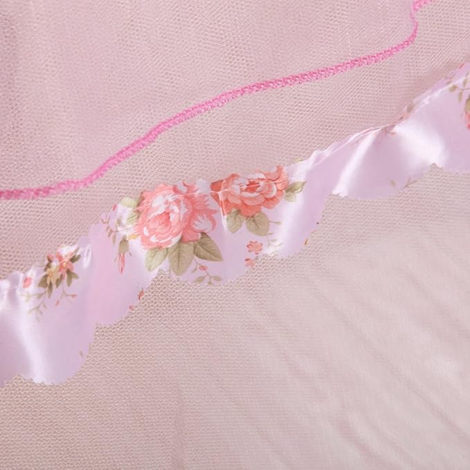 Canopy Bed Curtains Queen - 4 Corner Post Canopy for Bed, Bed Canopy for Adults, Bedroom Decor (Queen Size, Pink)