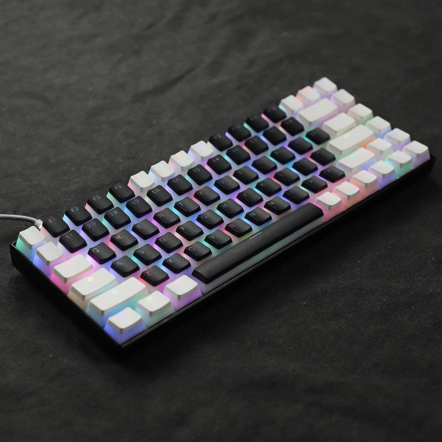 YMDK 117 PBT Double Shot Keycaps, ANSI ISO OEM Profile Pudding Keycaps for MX Mechanical Keyboard 61 68 87 104
