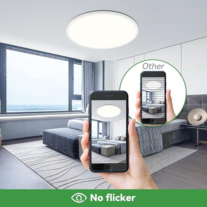 hepside 15.8INCH Big Dimmable Flush Mount Ceiling Light Fixture White, 3CCT 3000/4500/6000K Ceiling Lamp, 36W 4200LM Super Bright Low Profile Light for Bedroom, Kitchen, Bathroom, Hallway