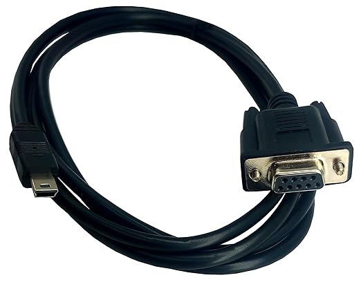 USB to RS232 Serial Adapter, Mini USB 5 Pin Male to DB9 9 Pin Female Serial Converter Cable 1.8M/6Feet