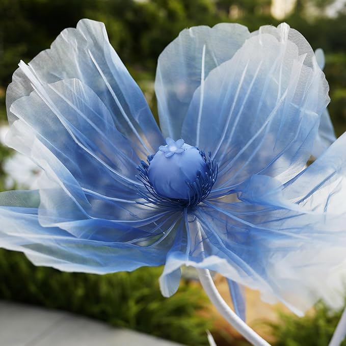 Giant Flowers for Decoration,66.9" Tall Floor Standing Life Size Silk Flower Decor - 3 Large Artificial Flowers with Stand for Wedding Reception, Party Banquet Background, Home Decor