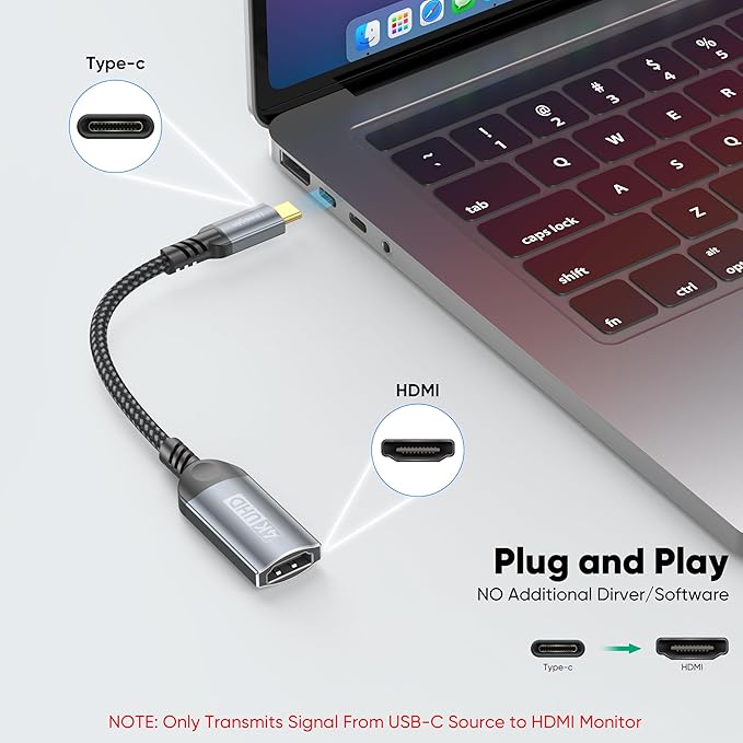 USB C to HDMI Adapter 2 Pack, 4K USB-C to HDMI Adapter (Male to Female), Type C to HDMI Converter for MacBook Pro, iPad Pro, Samsung Galaxy S23/Note, Dell XPS, Steam Deck, Laptop Tablet Phone
