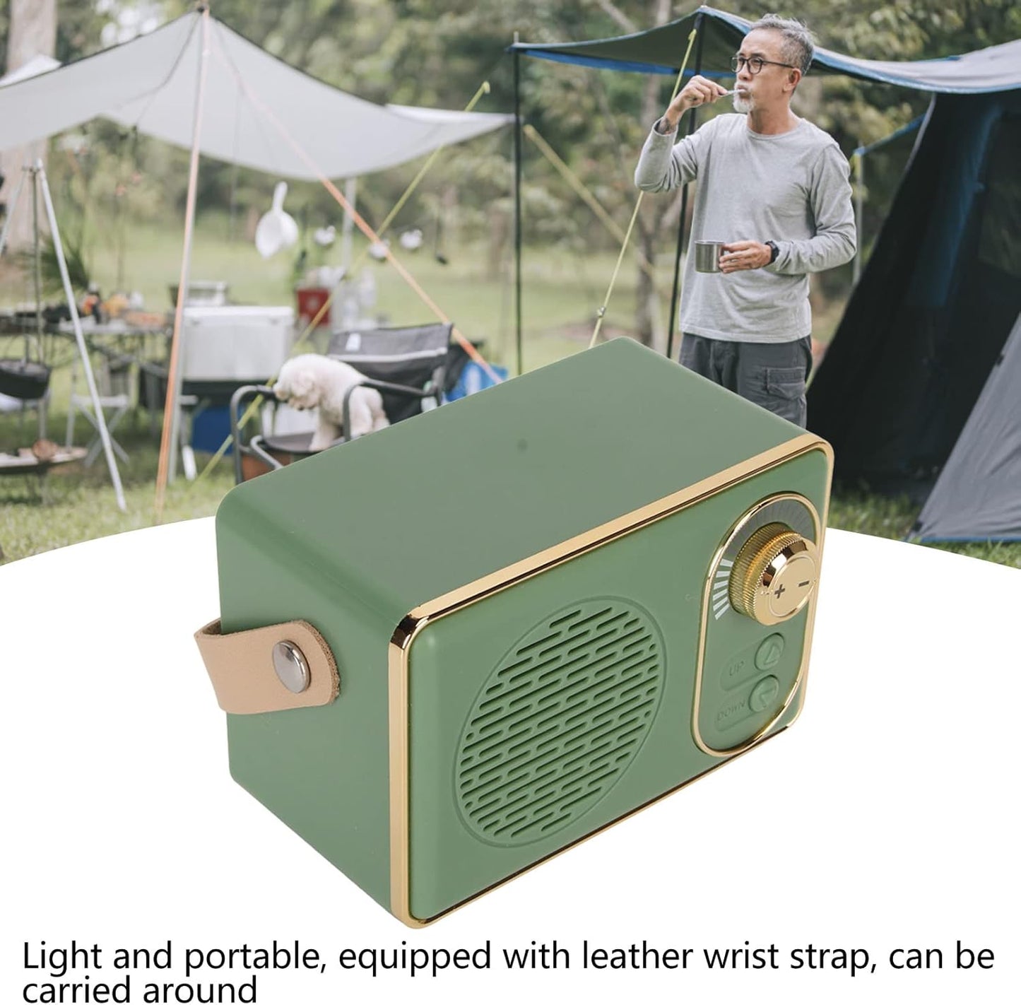 Zopsc Retro Bluetooth Speaker, Vintage Speaker with Lovely Old Fashioned Design, Bluetooth 5.0, Card AUX Input, USB