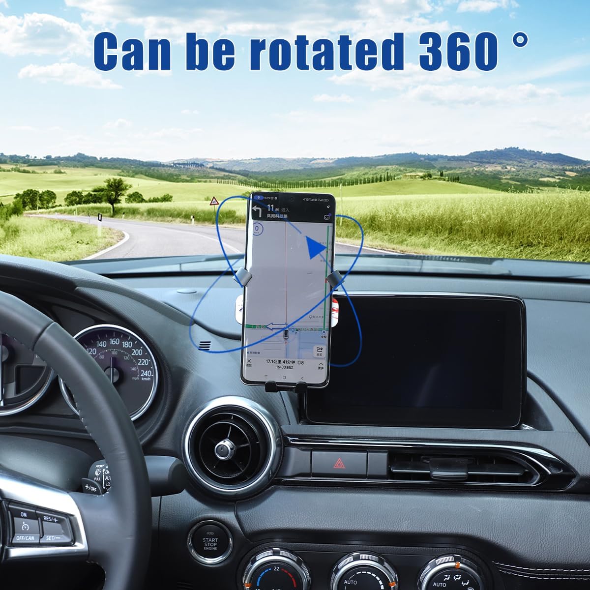 HAPPYHORSE Car Phone Mount for Mazda MX-5 2016-2023, Central Control Navigation Cell Phone Holder