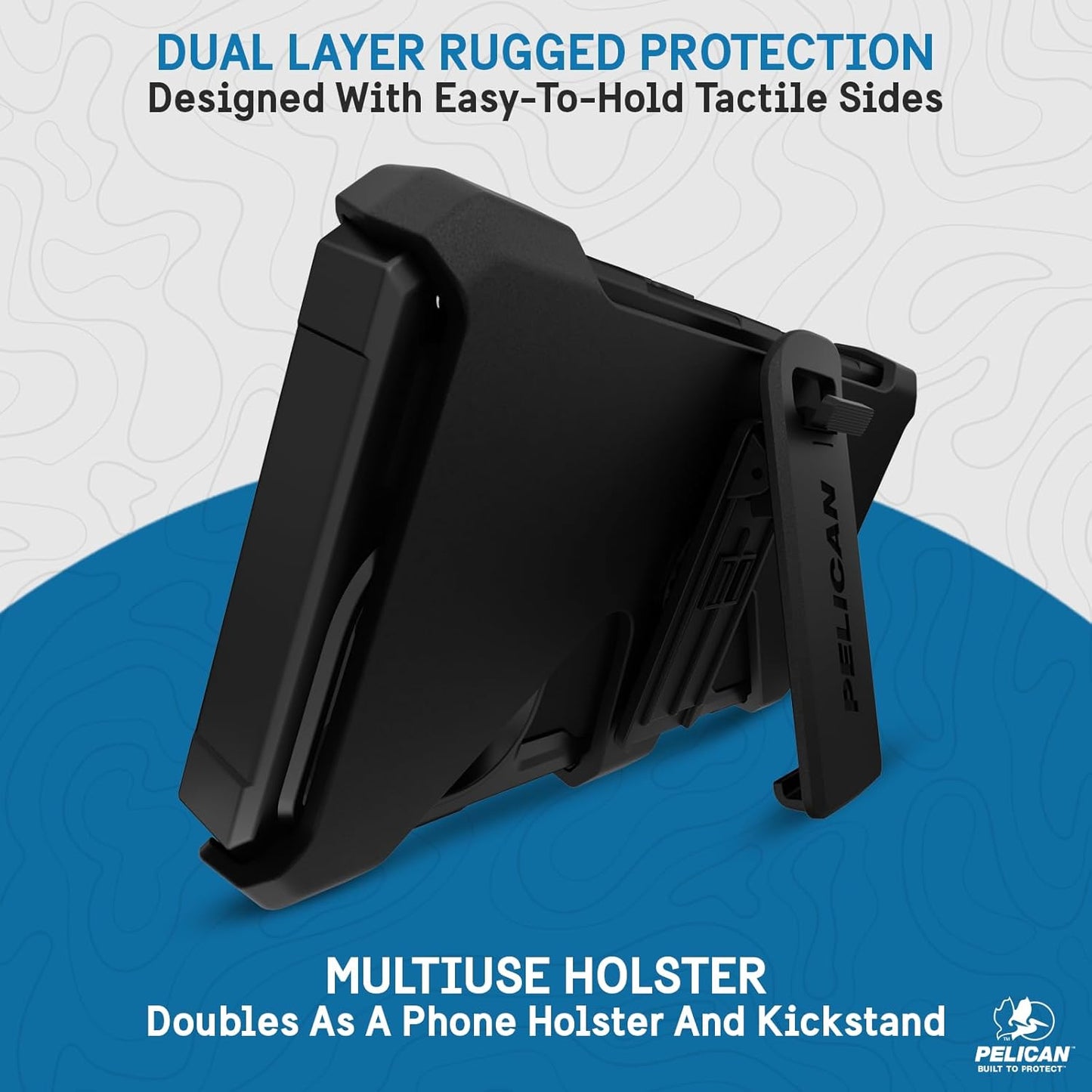 Pelican Shield Brushed Aluminum iPhone 15 Pro Case 6.1", Compatible with MagSafe, 21ft Military Grade Protection, Black