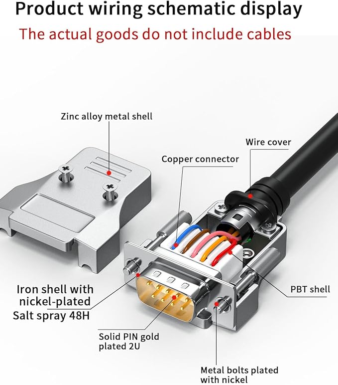 2Pack DB9 Serial Breakout Board, Solder-Free D-SUB 9-Pin Male & Female RS232/485 Terminal Adapter with Metal Shell, Bolts, Nuts & Screwdriver,Small-Size DB9 Connector.