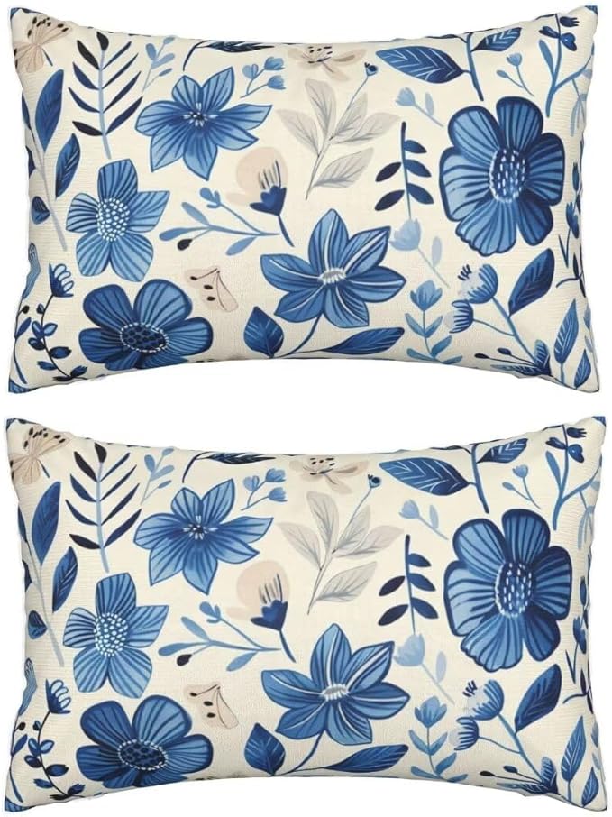 Throw Pillow Covers 24x35 Inch Pillow Covers Set of 2 Couch Pillows for Living Room, Blue Throw Pillows with Invisible Zipper, Soft Accent Pillows Decorative Pillows Farmhouse Decor, Scandinavian J334