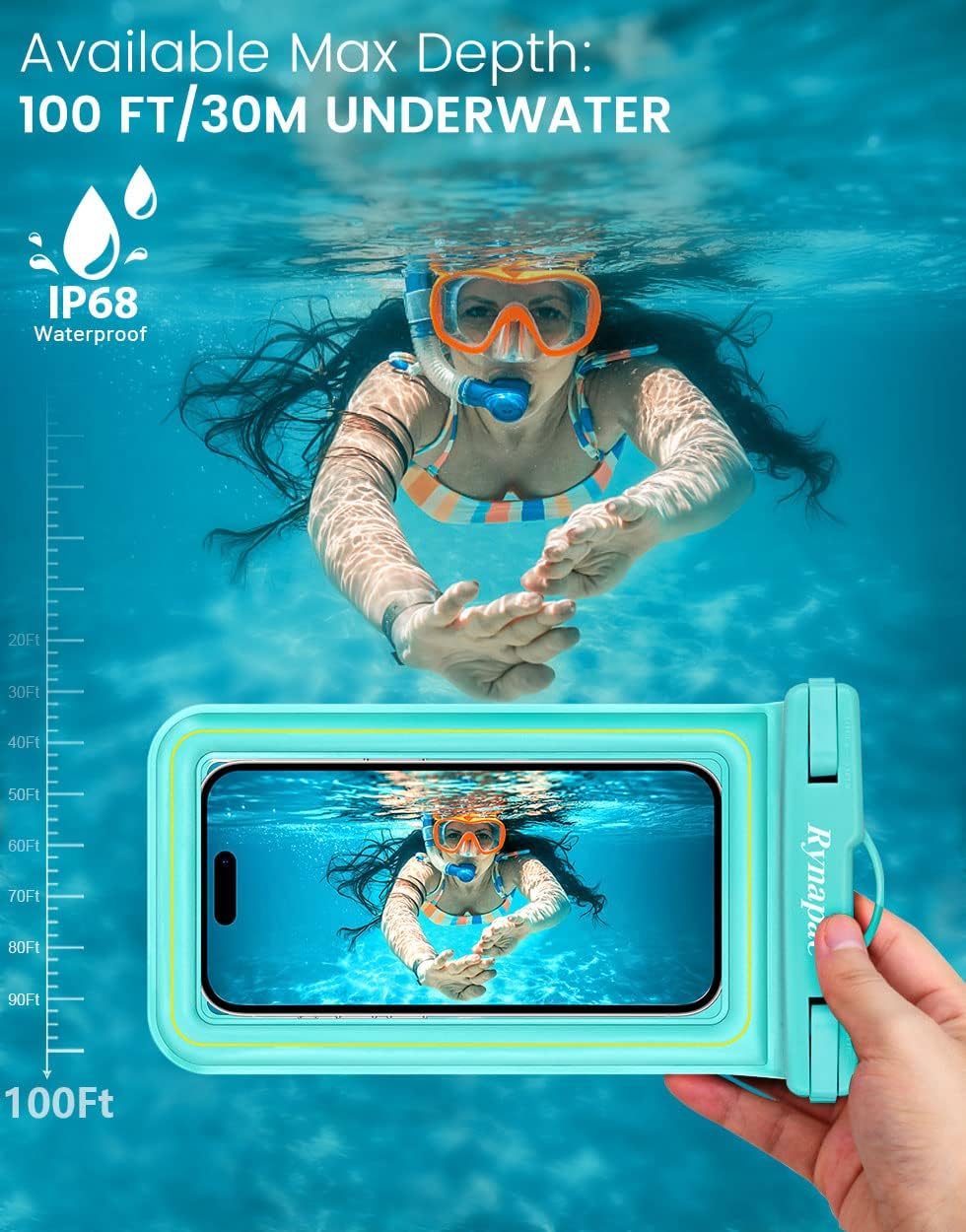 IP68 Waterproof Phone Pouch/Case, Floating Phone Case for iPhone 14 13 12 11 Pro Max XS Plus Samsung Galaxy, Beach