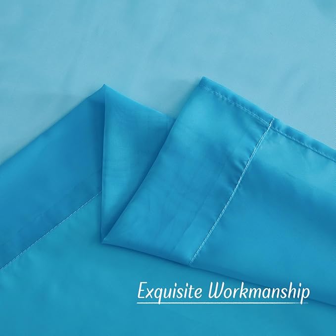 NICETOWN Voile Sheer Teal Curtains 96 inches Long 2 Panels Set, Grommet Casual Window Treatments with Light Filtering Airy & Elegant for Bedroom/Living Room, W54 x L96