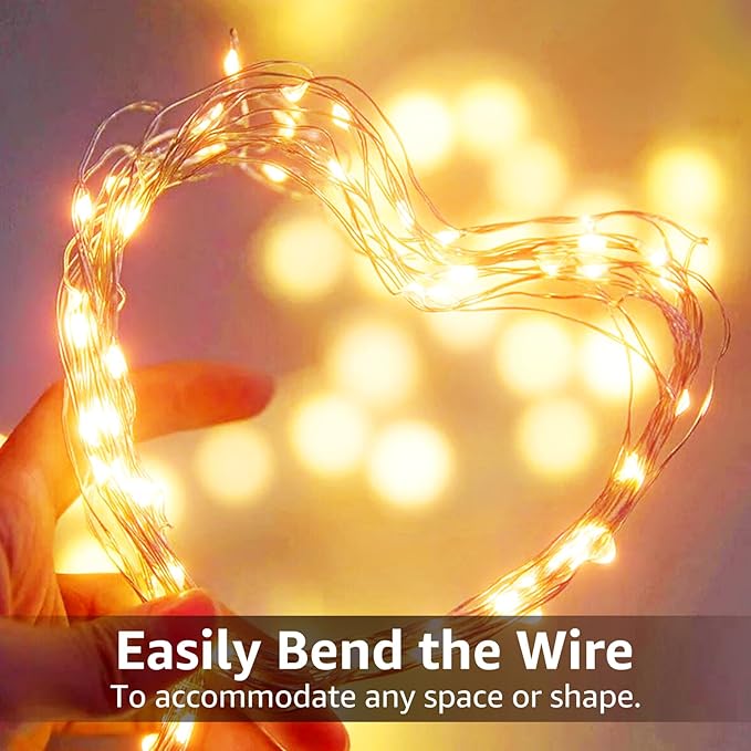 Olafus 16 Pack Christmas Fairy Lights Battery Operated Warm White, Halloween Small String Lights Copper Wire 20 LED 7ft, IP68 Waterproof Bottle Light for Wedding Vases Centerpieces Decorations Party