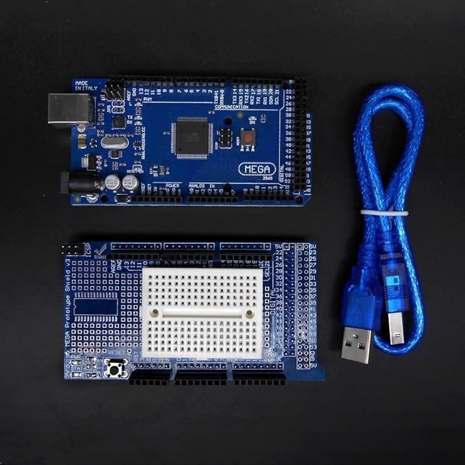 Complete Ultimate STEM Electronic Projects Starter Kit for Arduino with Mega2560, LCD1602, Servo, Stepper Motor, Sensors, Breadboard, Jumper Wire, Resistor, Capacitor, Transistor and Tutorial