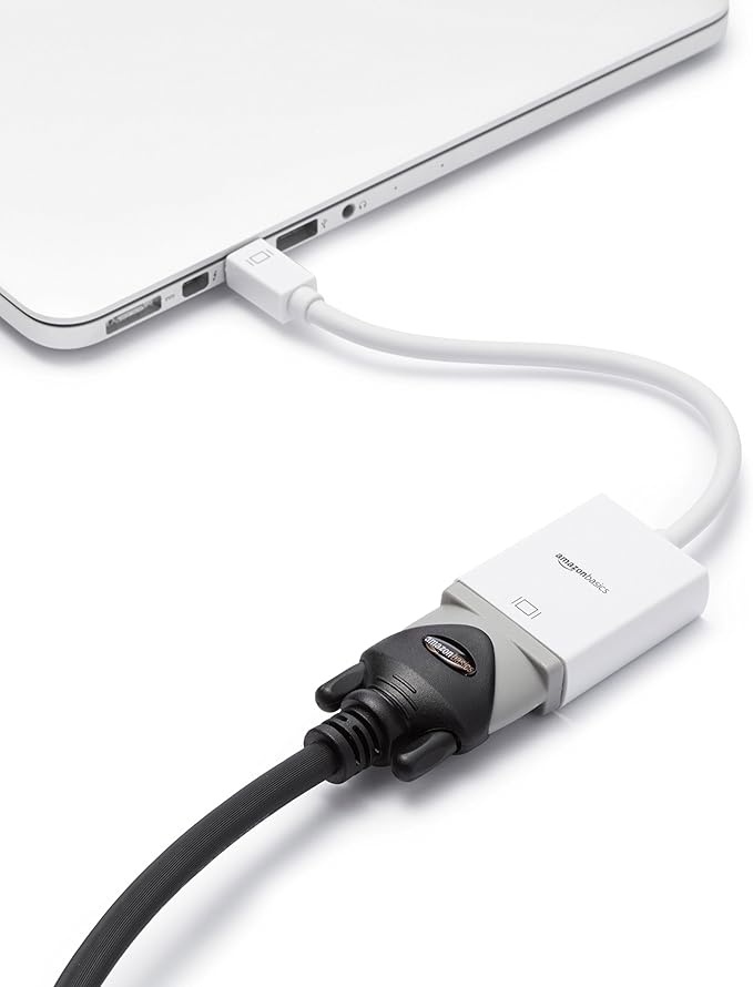 Amazon Basics Mini DisplayPort to VGA Monitor Adapter, White