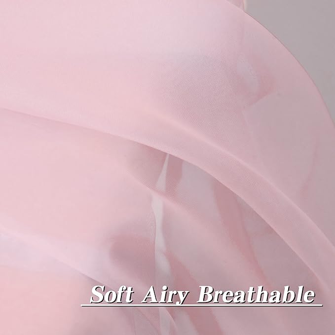 HUTO Light Pale Baby Pink Sheer Curtains 63 Inch Length for Girls Bedroom Rod Pocket Window Transparent Voile Drapes Curtains for Kids Room Living Room 2 Panels 52x63 Inches Long