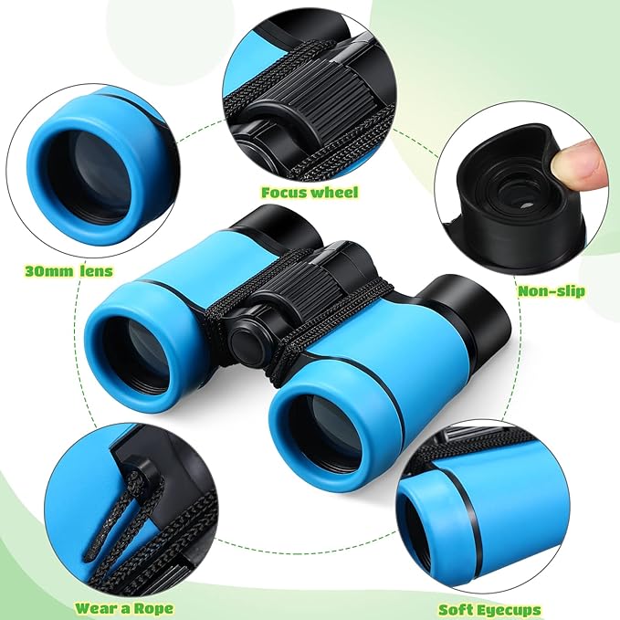 Yeaqee 18 Pack Kid Binoculars Toy Bulk Shock Proof Party Favor Binoculars Gifts for Age 6+ Years with Neck String Folding Mini Small Telescope Children Kids Camping Outdoor Educational Gifts