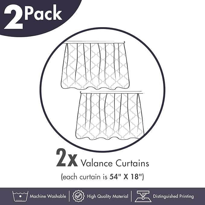 Ambesonne Modern Window Valance Pack of 2, Coffee Beans with Ornamental Words Ethiopians Pattern, Rod Pocket Curtain Valances for Kitchen Bedroom, 54" X 18", Sand Brown Black