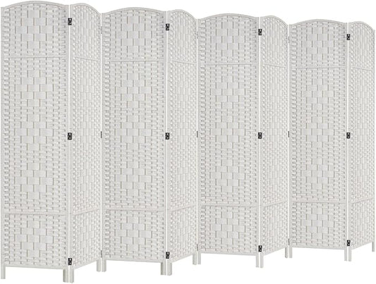 Rose Home Fashion 6 ft Tall Room Divider, Room Dividers and Folding Privacy Screens, 15.7in Privacy Screen 8 Panel Partition Temporary Wall Separation for Private, White