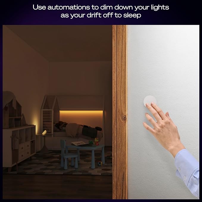 Philips Hue Wireless Smart Light Switch Button, White - 1 Pack - Portable and Battery Powered - Smart Home Control - Requires Hue Bridge - Easy, No-Wire Installation