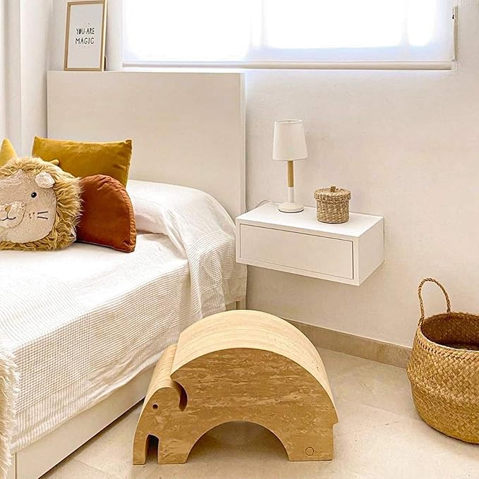 Mobili Fiver, Riccardo Floating nightstand, Ashwood White, Made in Italy