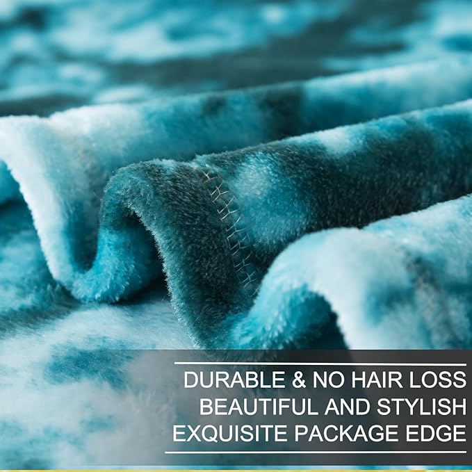 Richave Fuzzy Blanket King Size - Teal, Premium Lightweight Anti-Static, Plush and Furry Faux Fur, Reversible Blankets for King Calking Bed, 90x108 Inches,Teal