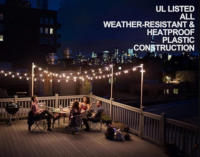 Lampat String Lights, LED 100 Light Bulbs, 100Ft G40 Globe String Lights with Bulbs-UL Listd for Indoor/Outdoor Commercial Decor