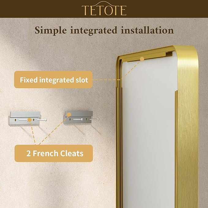 TETOTE Gold Framed Mirror 36 x 36 Vanity Mirrors for Wall Decor Brushed Gold Bathroom Mirrors, Tempered Glass, Modern Farmhouse Wall Mounted Mirror for Decorative(Horizontal/Vertical)