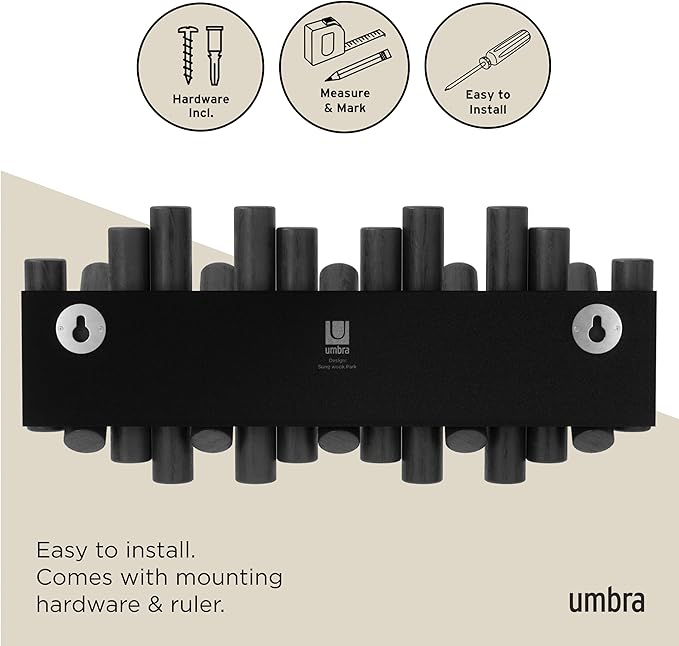 Umbra Picket Rail Hook for Entryways, Black