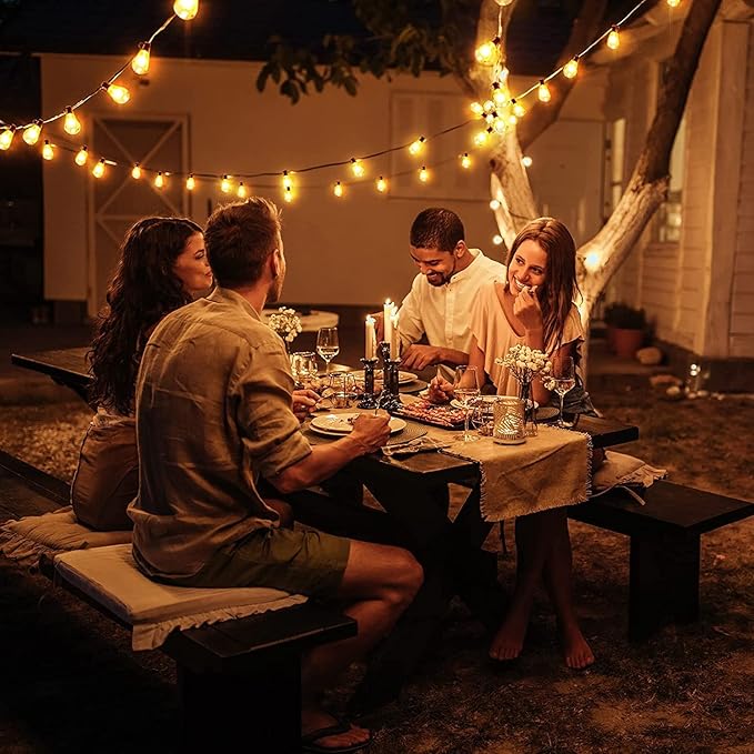 GLUROO Outdoor String Lights 180FT, 90+6Pcs Vintage Bulbs Shatterproof 2700K LED Patio String Lights Waterproof, Connectable Edison Style Lights, Hanging Lights for Backyard, Bistro