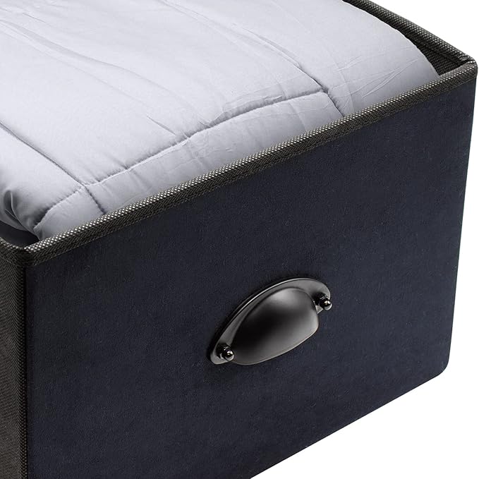 Sorbus Nightstand with 3 Drawers - Bedside Furniture & Night Stand End Table Dresser with Steel Frame, Wood Top, Easy Pull Fabric Bins for Home, Bedroom Accessories, Office & Dorm