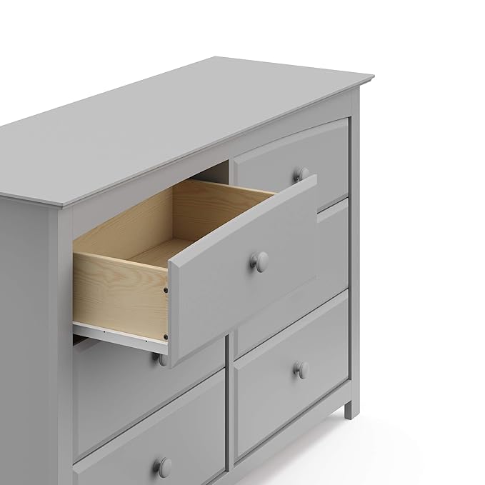 Storkcraft Kenton 6 Drawer Universal Dresser (Pebble Gray) – Dresser For Kids Bedroom, Chest Of Drawers For Bedroom With 6 Drawers