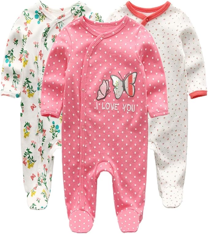 Kiddiezoom Baby and Toddler Boys'Snug Fit Footed One-Piece Romper Jumpsuit Cotton Cotton Footed Outfit