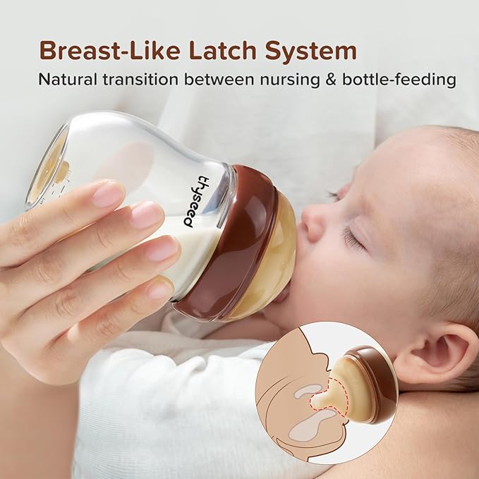 Thyseed Glass Natural Anti-Colic Baby Bottles | Newborn Breast Like Nursing Bottle for Breastfed Babies with Nipple(2-3 Months),5oz,1pack
