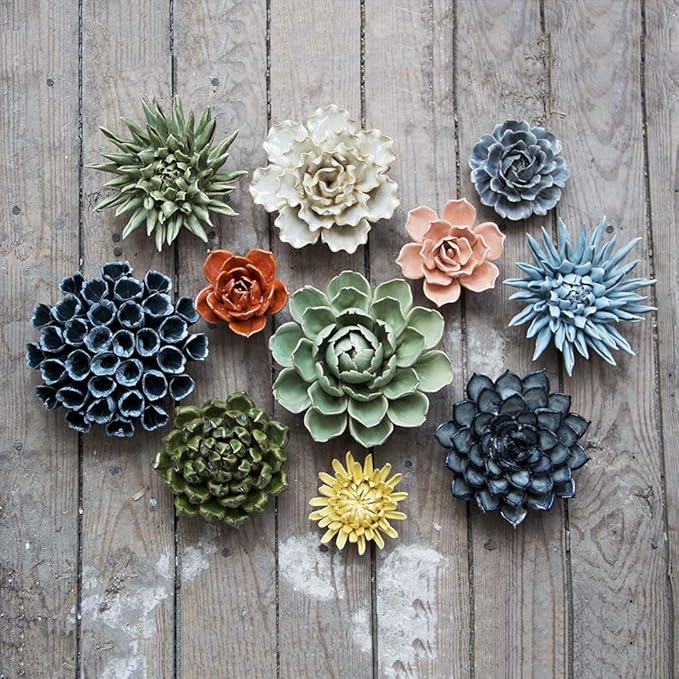 CHIVE ‘Coral’ Decorative Ceramic Flower — Beautiful & Unique Tablescape Piece — Large Opalescent Pearl White Flower