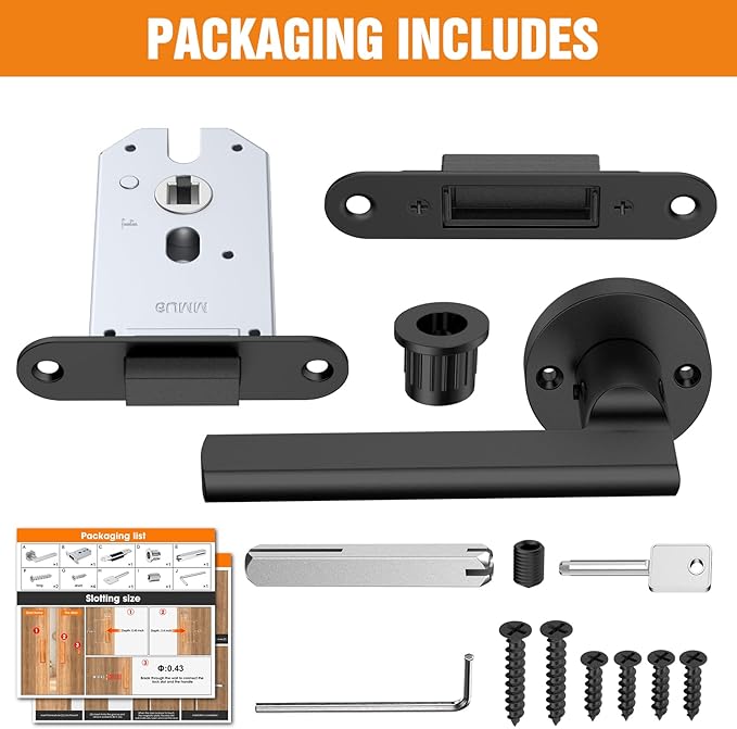 Magnetic Auto-Lock Invisible Door Lock - Single-Sided Hidden Design, Hidden Handle & Mini Keyhole, Aluminum Alloy for Bookshelf Doors/Invisible Doors/Secret Rooms (1, Black)