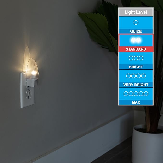 Lights by Night LED Night Light, Plug-in, Dusk to Dawn Sensor, Warm White, UL-Certified, Energy Efficient, Ideal Nightlight for Bedroom, Bathroom, Nursery, Hallway, Kitchen, 11376