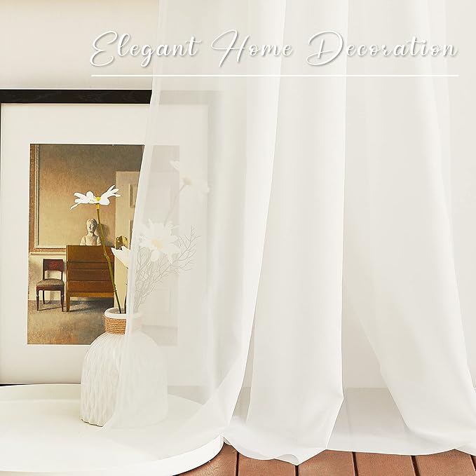 NICETOWN Decorative Scarf Valance for Window - Voile Sheer Bed Canopy Curtain Scarf Valance for Living Room/Bedroom/Ceremony (Light Beige, 1 Panel, W60 x L216)