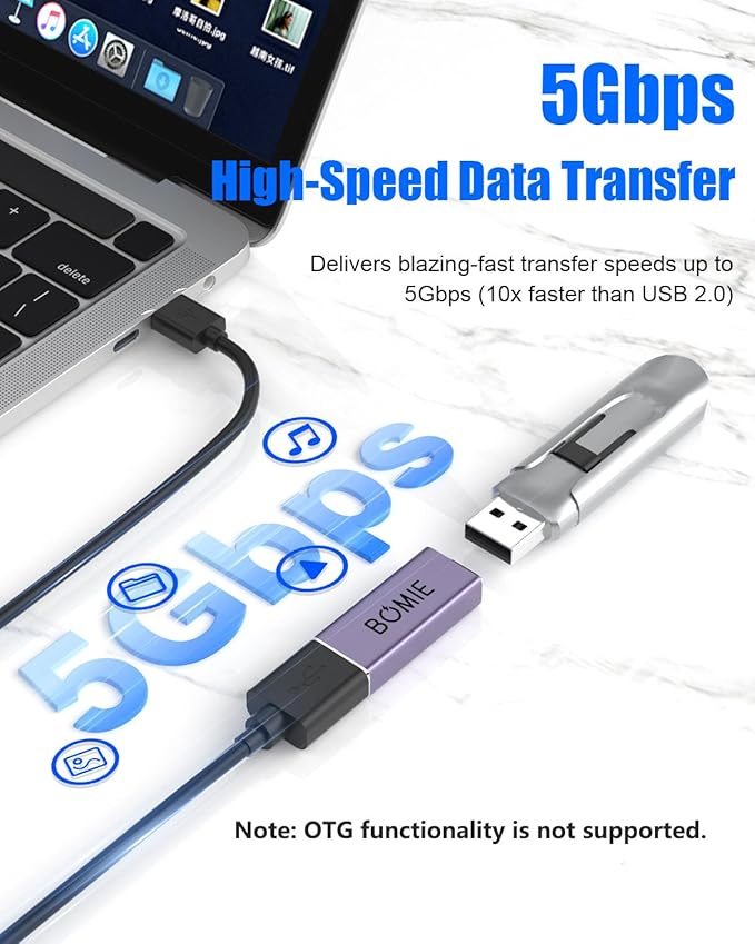 BOMIE USB Female to Female Adapter 4 Pack, USB 3.0 Type-A Female to Female Extension Adapter Connector, 5Gbps Data Transfer and Charging for Connecting Extension Two USB-A Male Ends Cable Purple