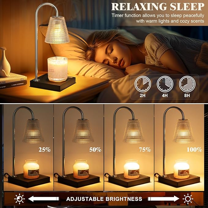 Candle Warmer Lamp with Timer Dimmer,House Warming Gifts New Home Room Decor,Birthday Gifts for Women Mom Sister,Modern Wax Warmer for Scented Wax Jar Candles