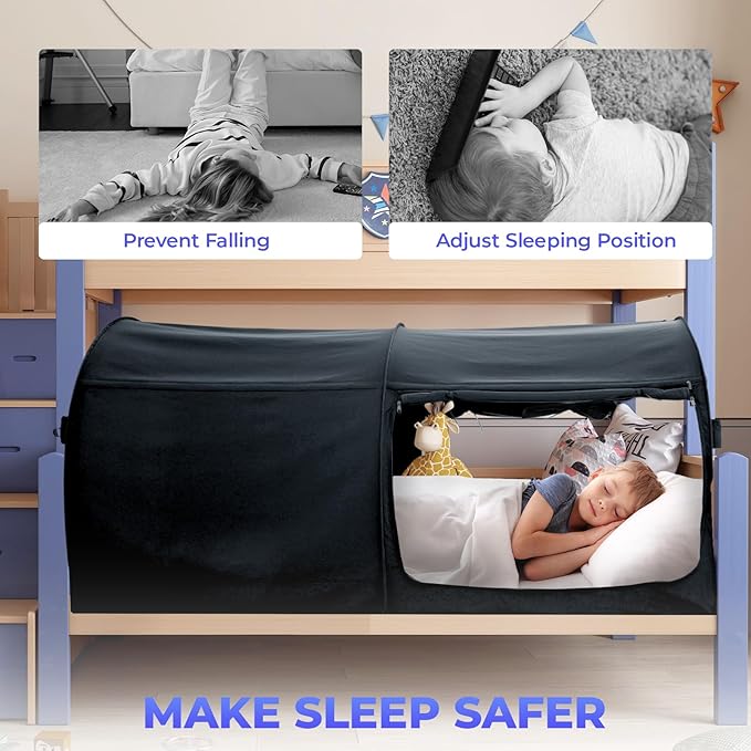 Alvantor Canopy Bed Dream Privacy Space Full Sleeping Tents Indoor Pop Up Portable Frame Curtains Breathable Grey Cottage (Mattress Not Included) Reducing Light, Charcoal (2006)