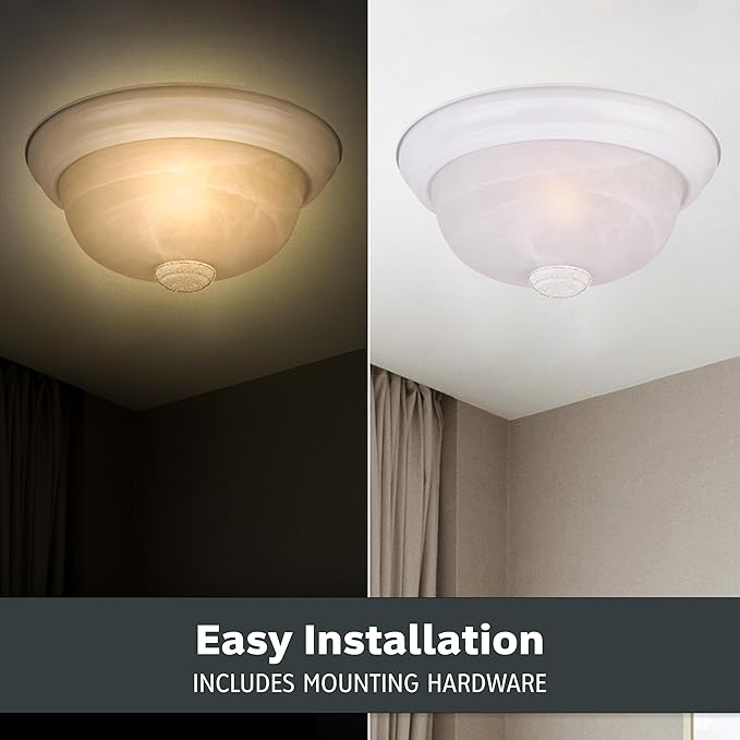 DESIGNERS FOUNTAIN 11 in 2-Light Flush Mount Ceiling Light, White, 1257S-WH-AL (Pack of 6)