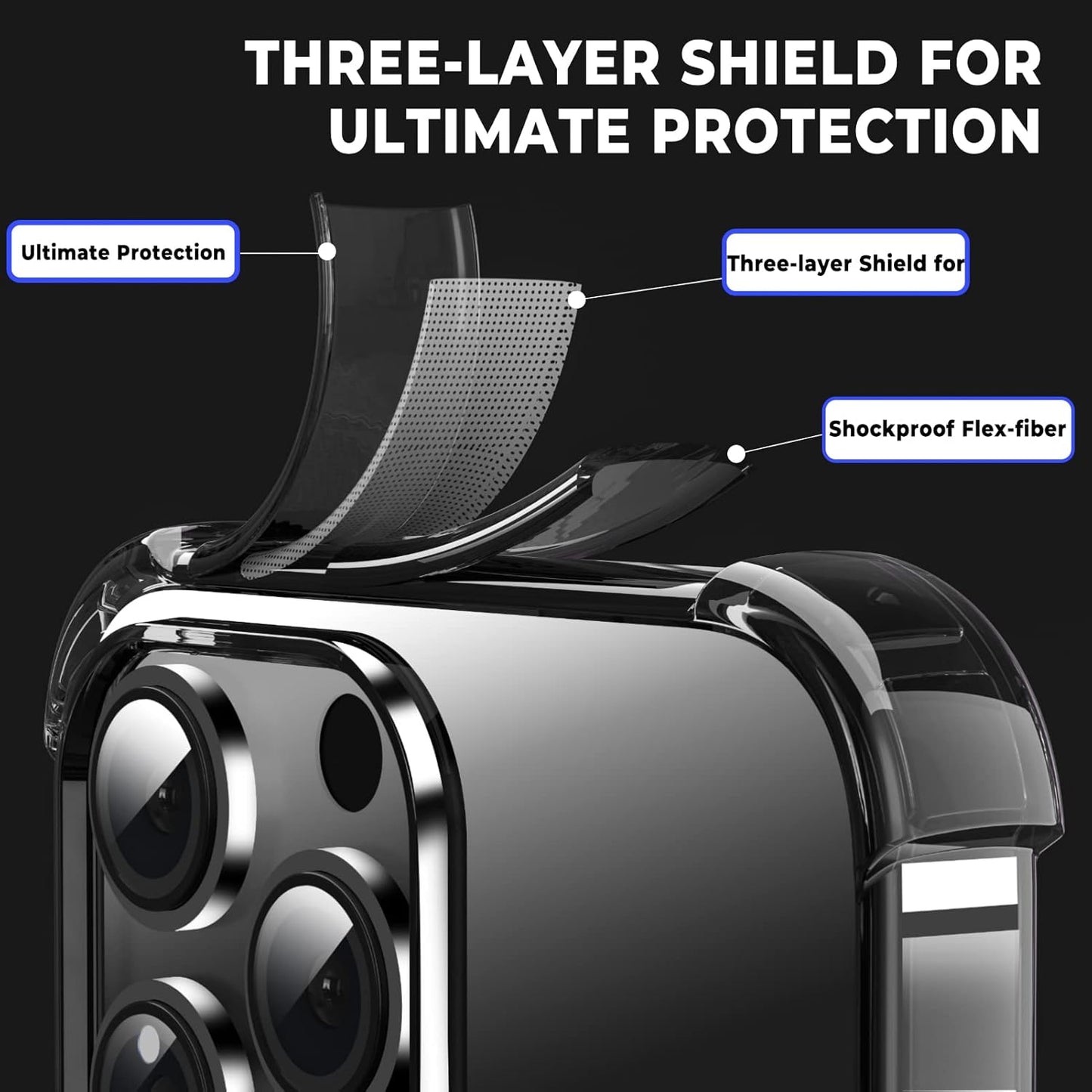 ORIbox Black Shockproof Case for iPhone 12/12 Pro - 4 Corner Protection