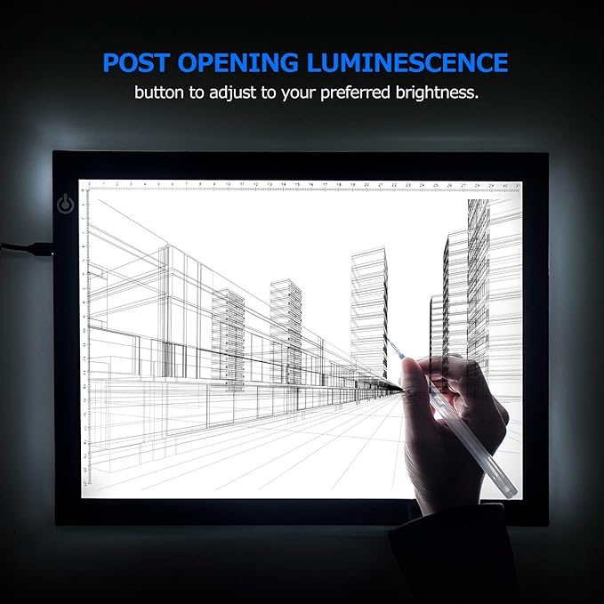 LitEnergy A4 LED Copy Board Light Tracing Box, Ultra-Thin Adjustable USB Power Artcraft LED Trace Light Pad for Tattoo Transferring, Drawing, Streaming, Sketching, Animation, Stenciling