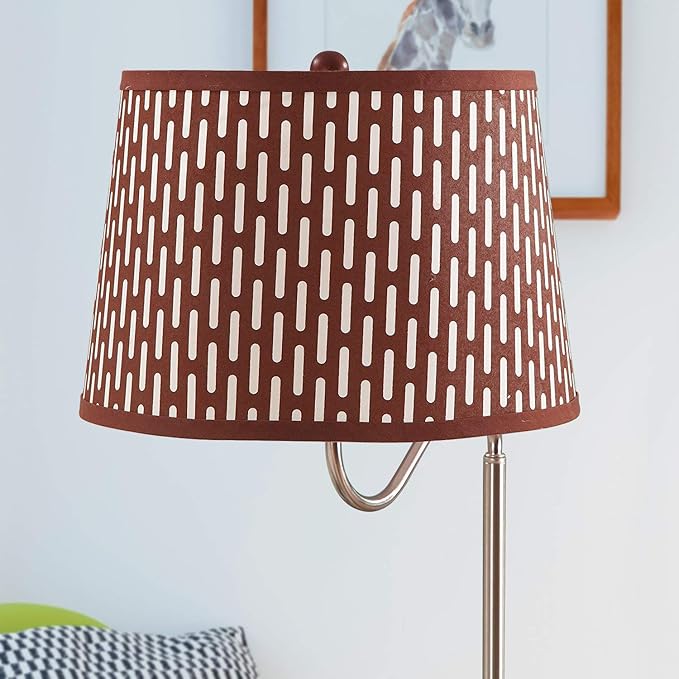 Brightech Madison Side Table with Lamp Combo with LED Bulb, Desk Lamp with USB Port, Bedside Reading Light, Modern End Table with Floor Lamp for Bedroom, Living Room, Office - Havana Brown