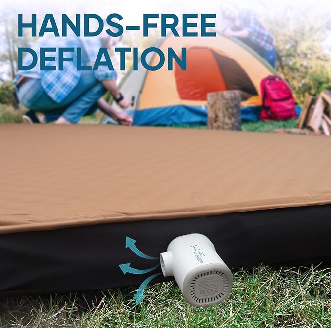LOSTHORIZON Air & Foam Camping Mattress, Self-Inflating Sleeping Pad, 4.5" Thick, with Air Pump, Single